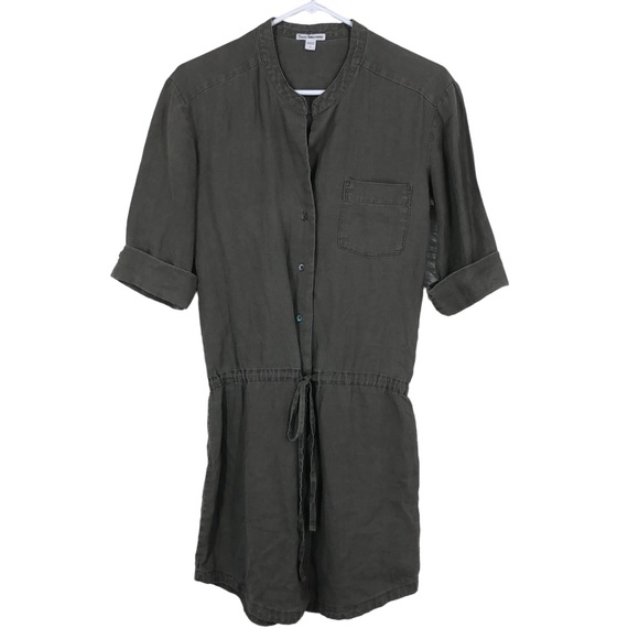Standard James Perse Line Drop Waist Lagan Shirt Dress, Cuffed Sleeves, Button 1 - Picture 1 of 5
